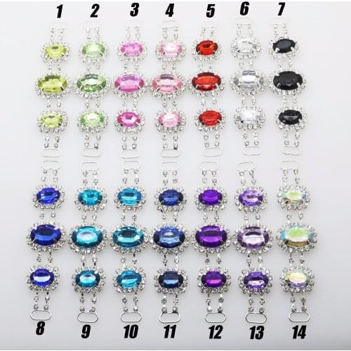 2pcs 95mm Acrylic crystal Rhinestone Connector buckle For clothing decoration buckle Beachwear Diamante connector