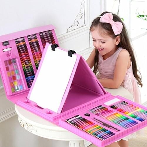 208Pcs/Set Blue Pink Painting Paint Tool Set Drawing Toys Watercolor Pen Childrens Gifts Christmas New Year Birthday Toys