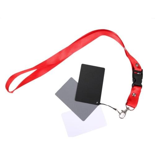 8.7 x 5.5cm PVC Black White Gray Balance 3 in 1 Exposure Card Set for Digital Photography with Neck Strap Color Correction Tool