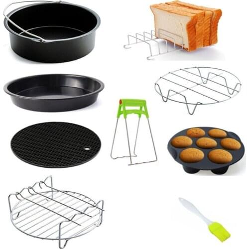 Air Fryer Accessories Set for 3.2-6.8QT 8 Pieces for Gowise Phillips and Cozyna Air Fryer (6-8 inches 9 pcs)
