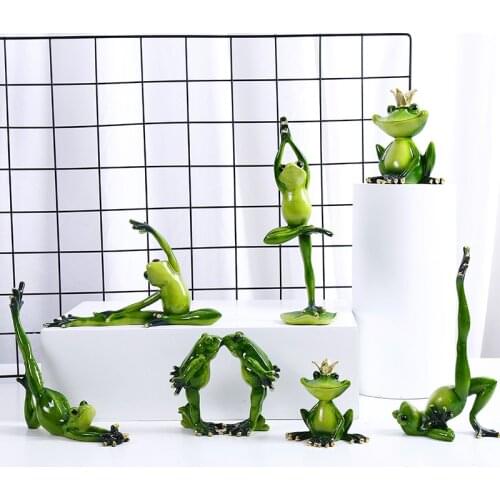 American pastoral cute animal modeling yoga frog decor garden decoration childrens room decoration home accessories CL71908