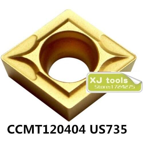 Free Shipping 10pcs CCMT120404 US735/CCMT120408 US735 carbide inserts for SCLCR/SCKCR,Turning Blades for Stainless Steel