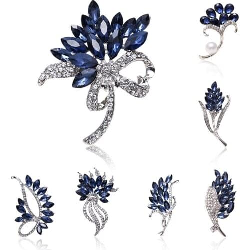 Glass alloy Brooch European and American hot selling manufacturers direct selling and spot supply clothing accessories