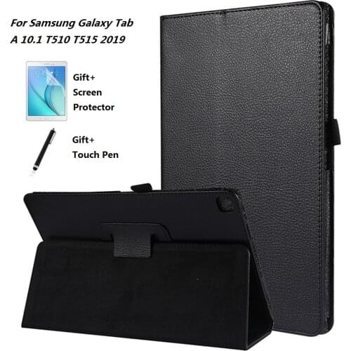 Tablet Cover Case for Samsung Galaxy Tab A 2019 SM T510 SM T515 T510 T515 10.1 inch PU Leather Slim 2 Folding Litchi Cases