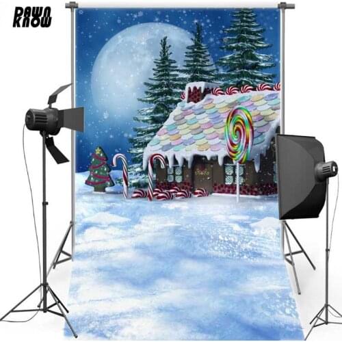 DAWNKNOW Merry Christmas Vinyl Photography Background For Family Cartoon Polyester Backdrop For Children Photo Studio ST346