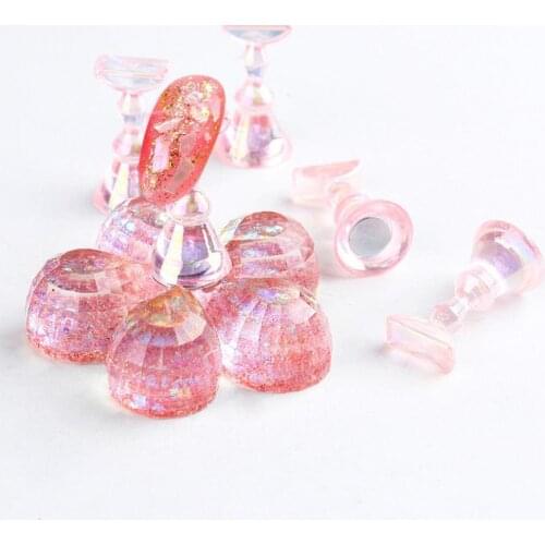 False Nail Holder Flower Shape Display Nails Acrylic Manicure Training Practice Stand for Female