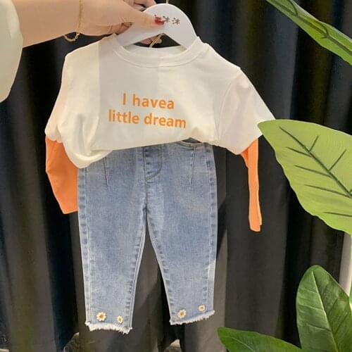 Girls Baby Jeans Pants 2021 Spring Autumn New Baby Pants Childrens Baby Outer Wear Pants Trousers For Kids