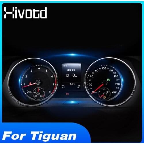 Hivotd For VW Tiguan MK2 2020-2017 Instrument Panel Tempered Glass Screen Protector Film Dashboard Stickers Interior Decoration