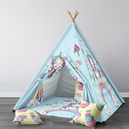 Play Tent for Kids Wigwam Portable Indoor Playground Tents Children Bedrooms Dream Like Unicorn Model 151