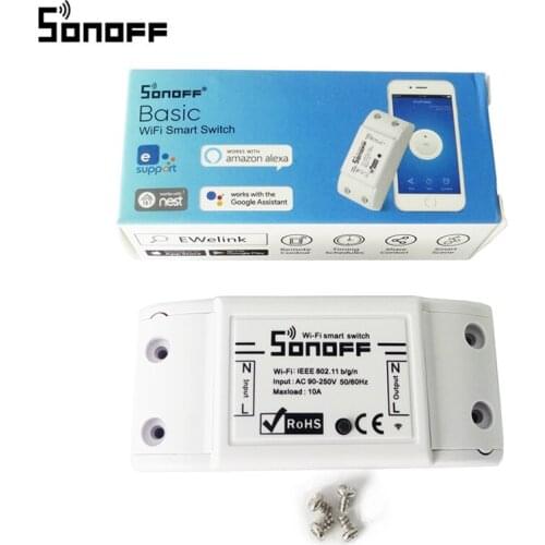 Sonoff Basic Wifi Switch For Smart Home Automation Relay Module 10A 220V Remote Controller by Google Home Alexa