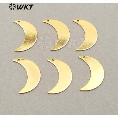 JF240 WKT NEW Jewelry Findings Brass Moon Shape Slice In AAA Quality Gold Color Slice For Jewlery Making Brass Slice