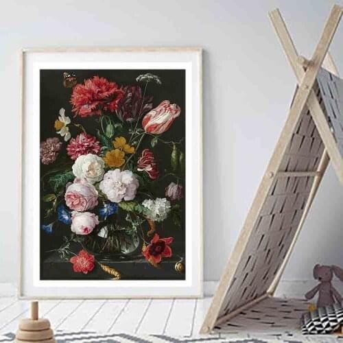 Cuadros Decoration Salon Peony Flower Posters and Prints On Canvas Painting Black Wall Art Print Pictures For Living Room