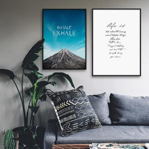 Mountain Life Quote Landscape Wall Art Canvas Painting Nordic Posters And Prints Decorative Pictures For Living Room Home Decor