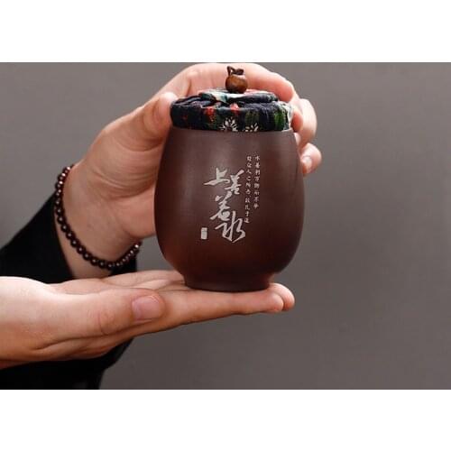 Mini ceramic Travel tea can Tea set Teacup One can dual purpose Sugar Bowl kitchen Spice Jars Spices Storage Box Sealed tea boxF