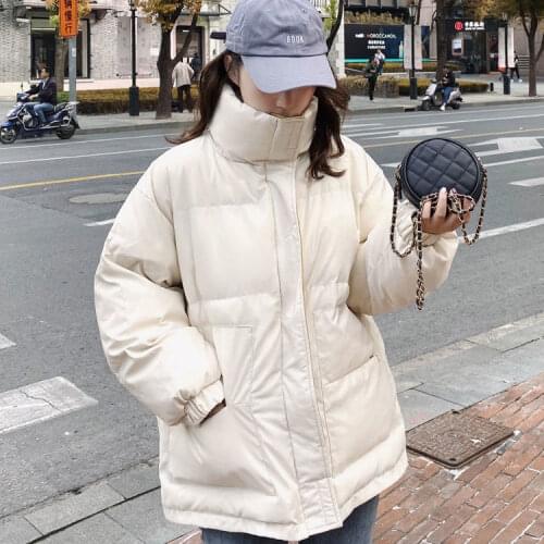 Winter Women Short Padded Jacket 2021 New Korean Style Loose Hong Kong Style Bread Jacket Female Thick Padded Jacket