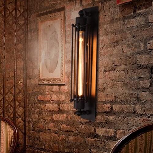 Loft Retro Edison Flute Wall Lamp Iron American Country Restaurant Corridor Aisle Indoor Wall Lamp