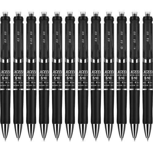 Luxury Business Retractable Gel pen Set 0.5mm Large Capacity Black Ink Gel Pen Replaceable Refills Rod School Office Supplies