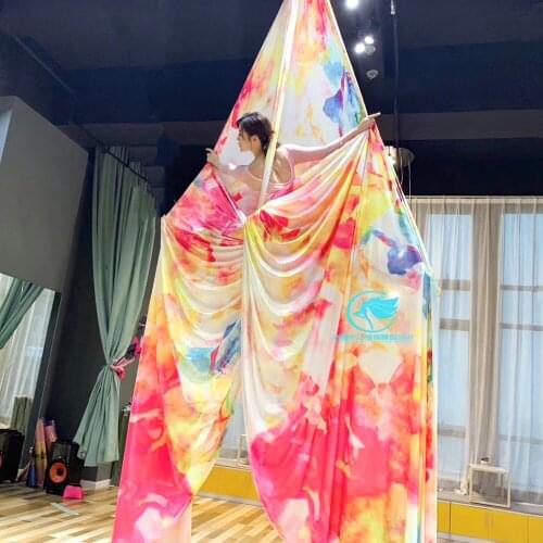 NEW 9Yards/8.2m Fly Aerial Silks for home Yoga Ombre Sling Extension Straps Antigravity Nylon aerial Yoga Swing