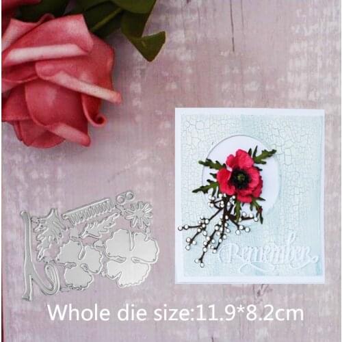 11.9*8.2cm Mold Poppy Flower New Metal Cutting Dies Scrapbooking DIY Album Paper Card Craft Embossing Stencil Design