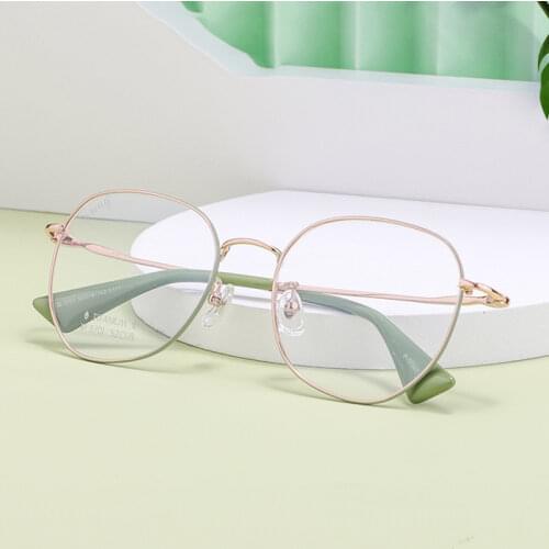 The New Pure Titanium Myopia Spectacle Frame Ladies Plain Retro Literary Eyeglasses Lightweight Comfortable Flexible Eyewears