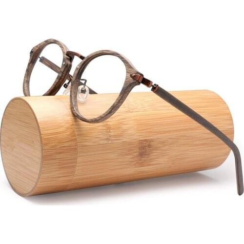 Acetate Prescription Eyeglasses Frames For Men and Women Wood Grain Optical Glasses Frame with Clear Lens with case BTBC06