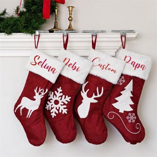 Personalized Christmas 2020 New Year Stocking Xmas Tree Hanging Ornaments Custom Name Gifts Bag Christmas Decoration for Home