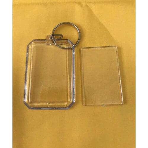 10pcs/lot Octagon Blank Acrylic Keychains Insert Photo plastic Keyrings accessories