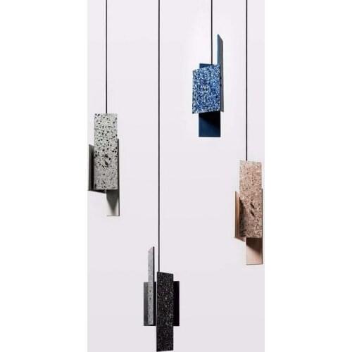 Postmodern Terrazzo Pendant Lights Nordic Creative Marble Led Hanging Lamp Living Room Decor Restaurant Hotel Bar Light Fixtures