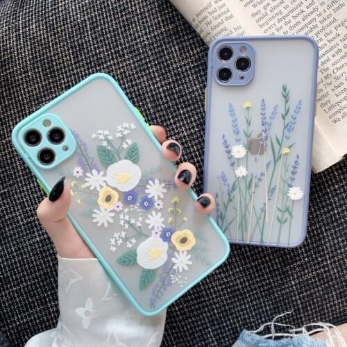 Luxury 3D Relief Flower Soft Bumper phone case for apple iphone 12 Pro Max 7 8 Plus X XS XR Transparent Matte PC Back Cover capa