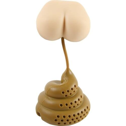 Silicone Tea Infuser Creative Poop Shaped Funny Herbal Bag Reusable Coffee Filter Diffuser Strainer Tea