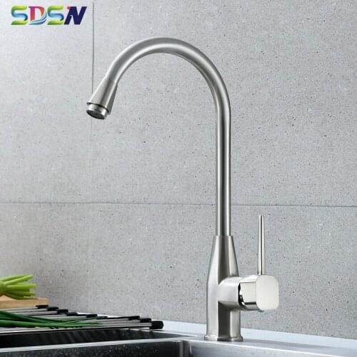 Kitchen Mixer Faucet SDSN Brushed Nickel Kitchen Sink Faucet Quality Zinc Alloy Kitchen Faucet Hot Cold Kitchen Mixer Tap