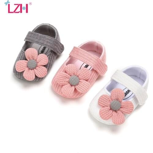 LZH New Autumn Winter Flower Baby Girls Shoes Princess Shoes For Baby Shoes Baby Soft Soled Shoes 0-1 year Newborn Infant Shoes