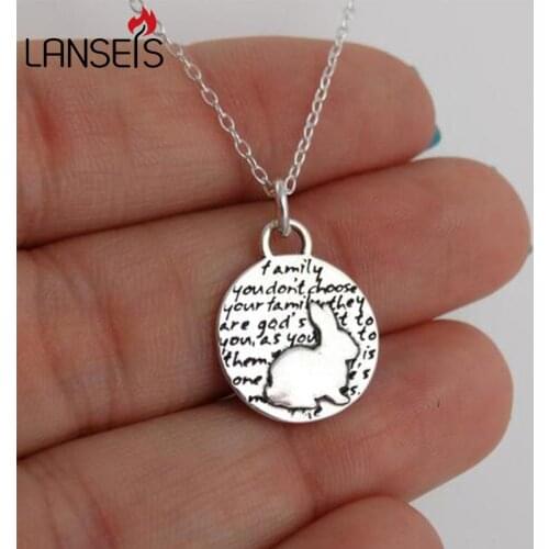 1pcs Inspirational Bunny Rabbit Charm Necklace Cute Animal girl Friends Pendant
