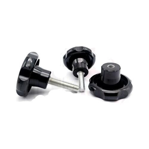 1pcs M16 bakelite hexagon ripple handle screws hand screw Knob bolts plastic bolt black color