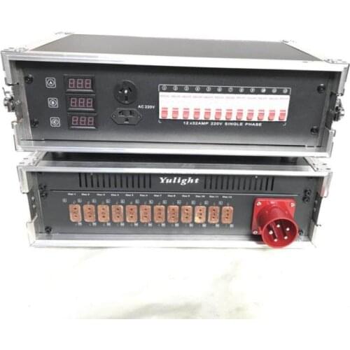 12way power through box stage lighting audio LED large screen power distribution cabinet 12 way straight through box rubber plug