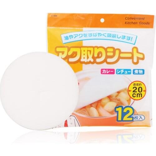 12pcs Round Soup Oil Absorbing Paper Absorption Membrane Pads Kitchen Food Cooking Film Food Grade