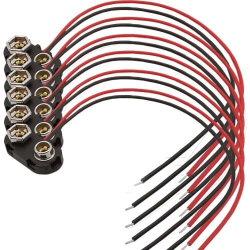 2/5/10Pcs T Type 9V Battery Snap Connector 9 Volt Battery Clip Aapter Lead Wires holder Line 15CM length