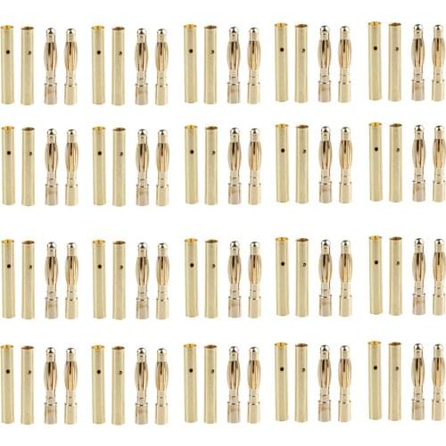20 pair/lot Brushless Motor High Quality Banana Plug 2.0mm 2mm Gold Bullet Connector Plated For ESC Battery
