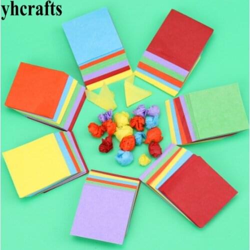 300PCS/LOT.10 color tissue square paper arts and Crafts activity items Kindergarten handwork Early learning educational toys