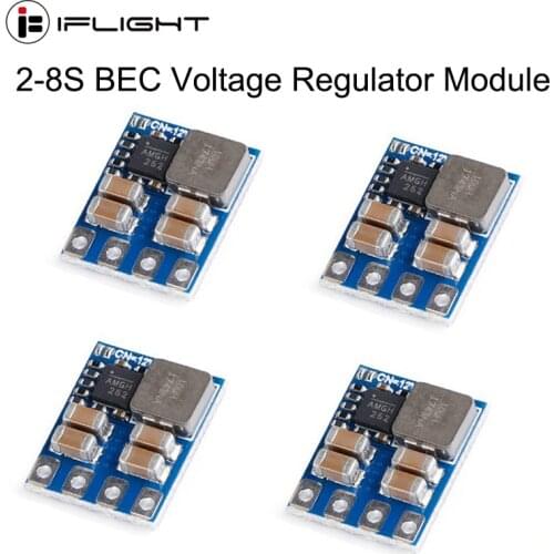 4pcs iFlight Mirco 2-8S BEC Voltage regulator module 5V/12V Output / 5V-36V Input Step-down switch mode for FPV Racing Drone