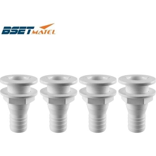 4 Pieces Nylon Thru Hull Bilge Fitting For Bilge Pump Aerator Hose of Boat Marine Yacht Sail RV Camper Truck 5/8 to 1 inch