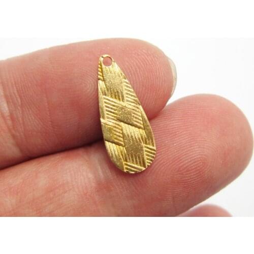 Brass drop charms 17x7mm Brass dangle charm woven pattern Earrings findings R936