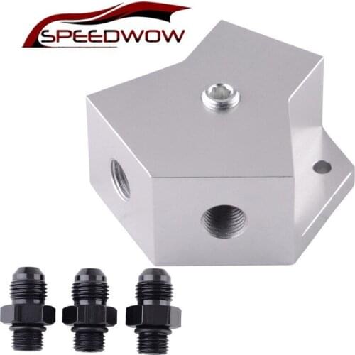 8AN Y-Block Fitting Adapter NOS Nitrous Billet Aluminum Fuel Male Flare Coupler