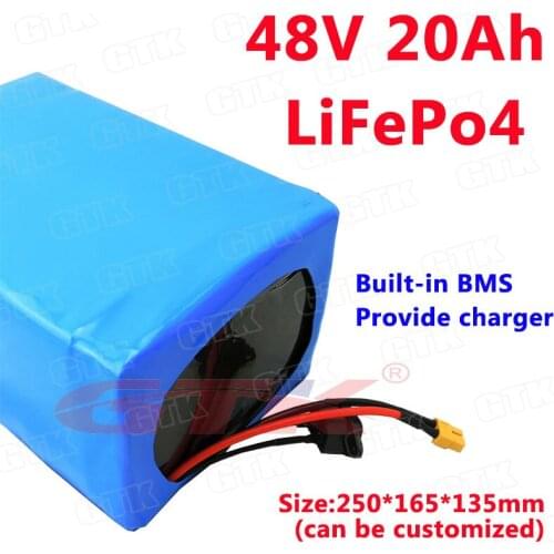 48v 20ah lifepo4 battery pack 48v lifepo4 electric scooter bike motor 1500w 48v 2000w battery 45A bms 16s 16s1p + 3A Charger