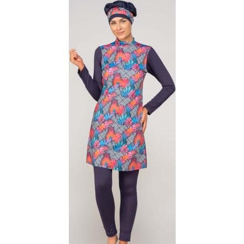 Alfasa 285 Long Sleeve The Tights Full Off Hijab Swimwear Navy blue