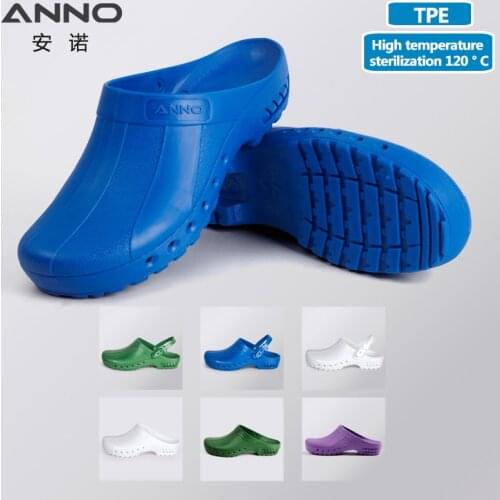 ANNO TPE Work Shoes With Strap Clogs Doctor Nursing Slippers Dental Hospital Clog Lab High Temperature Resistance Clogs