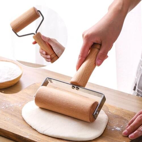 Household Double-Headed Rolling Pin Non-Slip Roller Solid Wood Pizza Beech Rolling Pin Kitchen Accessories Baking Tools