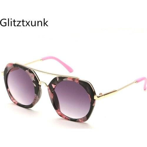 Glitztxunk 2018 New Fashion Cat Eye HD Children Sunglasses Brand Designer Boys/Girls Kids Sunglasses UV400 Baby Eyewear Goggles