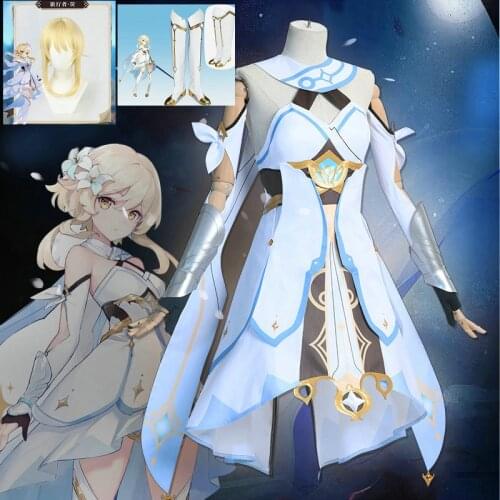 Game Genshin Impact Traveler Lumine Cosplay Costume Halloween