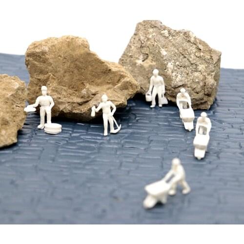 Model White Character Toy Construction Train Railway Worker 50pcs Miniature Landscape Scene Making Diorama Sand Table Doll